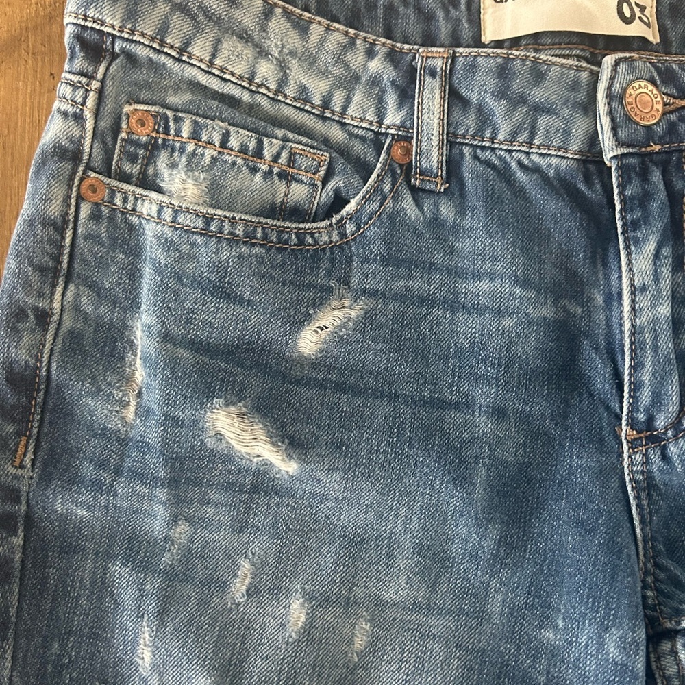 Garage Boyfriend Jeans Size 3 Distressed Ankle Length - Picture 6 of 12